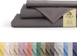 100 % Bomull Percale Lakan Queen Size - Djup Ficka