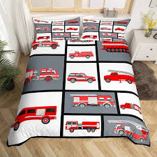 Tecknat Brandbil Bäddset för Barn