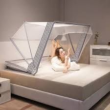 Hopfällbart Myggnät för Säng - Skydd för Enkelsäng och King Size