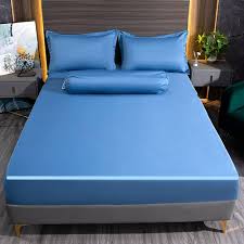 BAJIN Mörkblå Sommarsängkläder i Issilke - 3 St