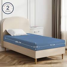 Spännlakan i Bomull Jersey - Blå 70x200x12 cm