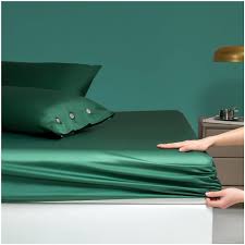 Lyxigt Satinlakan Grönt/Blått 500 TC - 11 Tum Ficka
