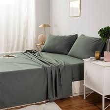 PinkMemory Armégrön Örngott - Naturligt Lakanset för Drottning