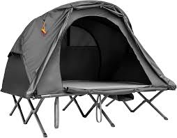 COSTWAY Fältsäng med Tält för 2 Personer