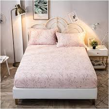 Blommigt Rosa Andningsbart Bomullslakan