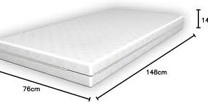 AAKB-867x + HTKM-330x Barnsäng med Madrass 70x140 cm - Vit