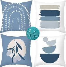 Vattentåliga Blå Kuddöverdrag 35x35 cm - Set om 4