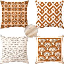 Bruna geometriska kuddöverdrag 40x40 cm - Set med 4