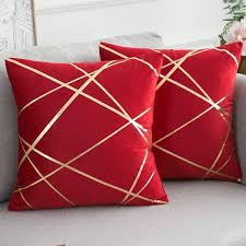 Sammetsörngott 2-pack 45x45 cm Röda Kuddar