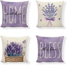 Lila Utomhuskuddar Set 4 - Lavendel Dekor