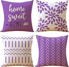 Lila Kuddöverdrag Set 4 St 75x75 cm Moderne