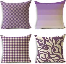 Lila Soffkuddar Set - 4 St Kuddöverdrag 80x80 cm