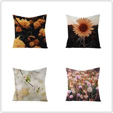 Blommiga Kuddfodral Set 4st