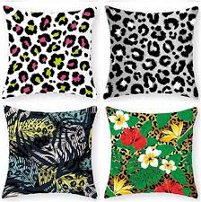 Färgglada Leopardkuddfodral 60x60 cm - Set om 4