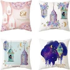 Set med 4 Rosa Linnekuddar 70x70 cm - Modern Stil