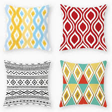 Färgglada Geometriska Kuddfodral 40x40 cm - Set om 4