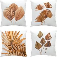 Scandi Design Blad Kuddfodral Set 4 st - 35 x 35 cm