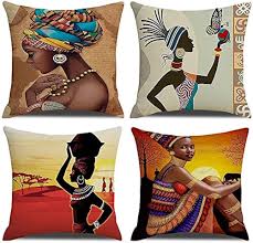 RABUSOFA Afrikanska Kuddfodral Set 4 st - 45x45 cm