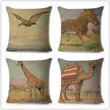 Afrikanska Djur Kuddfodral Set 4 st 40x40 cm