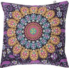 Folkloristiskt Mandala Kuddfodral - Blå 40x40 cm