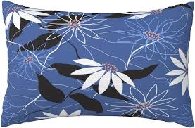 Blå Blomma Kuddfodral Set 60x90 cm - 2 st