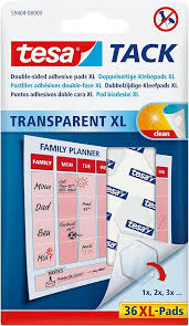 tesa® TACK XL - Transparenta Dubbelhäftande Fästkuddar