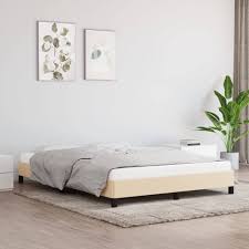 Rantry Gräddvit Sängskåp 140x190 cm - Dubbelsäng i Tyg