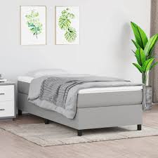 vidaXL Ljusgrå Ramsäng 100x200 cm - Enkel Säng