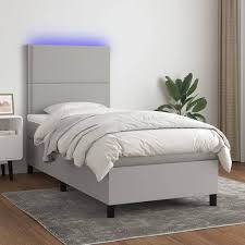 vidaXL Enkelsäng med Madrass & LED
