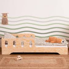 Smartwood TILA 6 - Mångsidig Montessori Barnsäng 80x190 med Fallskydd