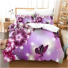 Fjärilsmönstrat Sängöverkastset med Varmt Täcke