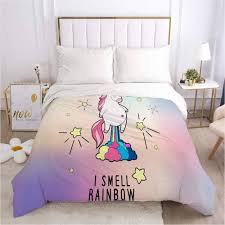 LYzpf 3D Enhörning Sängkläder - Fyrdelat Set