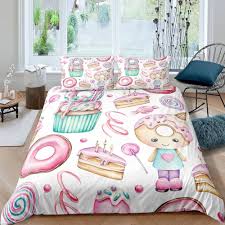 Tecknad Tårta Påslakanset 240x200 cm för Barn